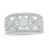 Thumbnail Image 1 of 1/2 CT. T.W. Diamond Vintage-Style Floral Ring in 10K White Gold