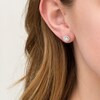 Thumbnail Image 2 of 1/4 CT. T.W. Diamond Double Frame Stud Earring in 10K White Gold