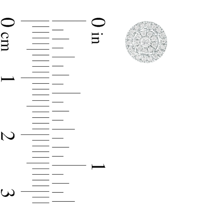 Main Image 3 of 1/4 CT. T.W. Diamond Double Frame Stud Earring in 10K White Gold