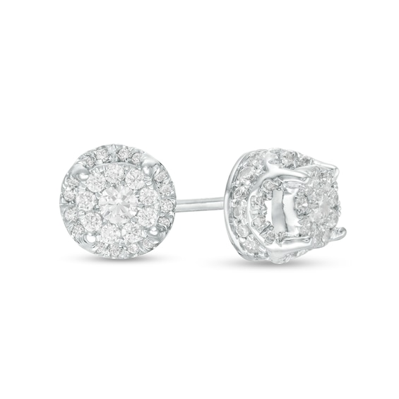 1/2 CT. T.w. Composite Diamond Stud Earrings in 10K White Gold