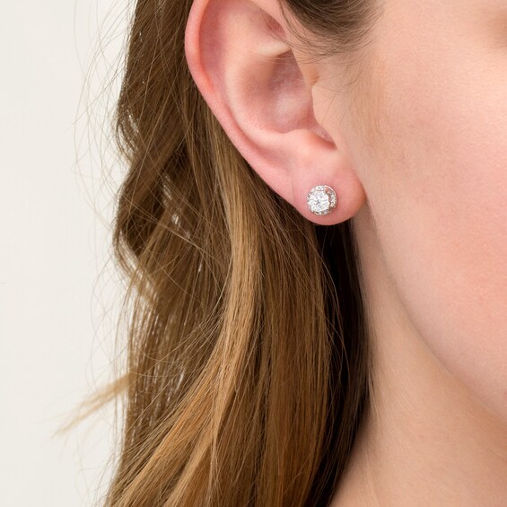 1/2 CT. T.w. Composite Diamond Stud Earrings in 10K White Gold