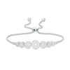 Thumbnail Image 1 of 1 CT. T.W. Diamond Graduated Bolo Bracelet in 10K White Gold - 9.2"