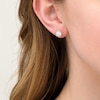 Thumbnail Image 2 of 1/4 CT. T.W. Composite Diamond Petal Frame Stud Earrings in 10K White Gold