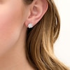 Thumbnail Image 2 of 1/2 CT. T.W. Diamond Petal Frame Stud Earrings in 10K White Gold