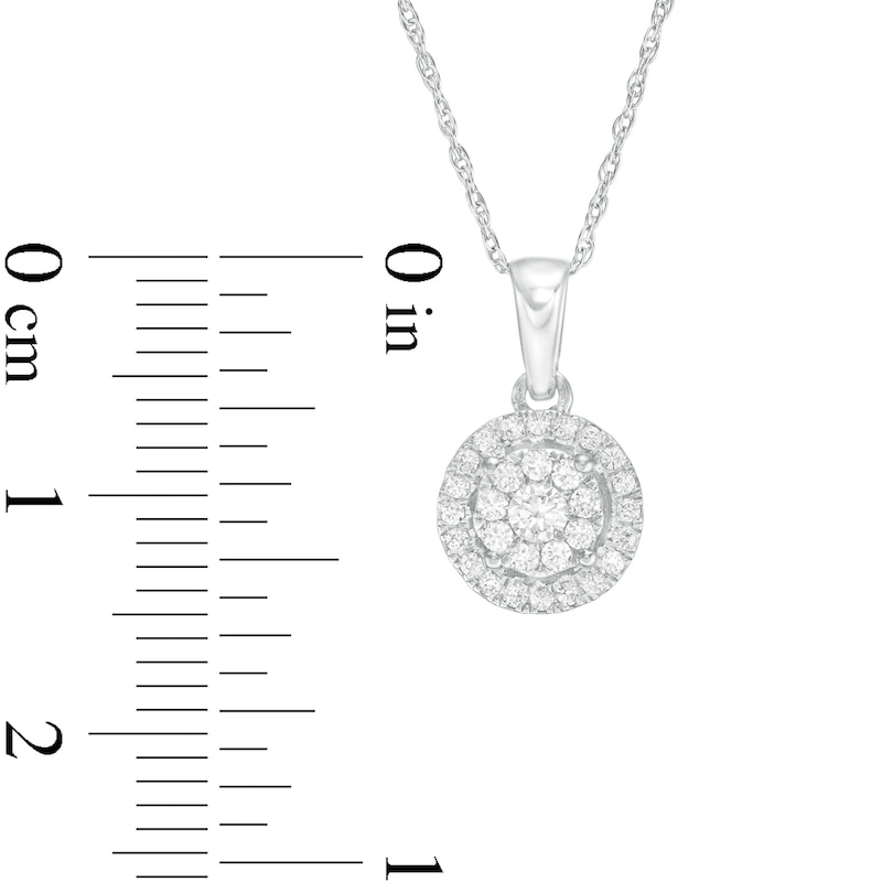 1/4 CT. T.W. Diamond Double Frame Pendant in 10K White Gold