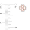 Thumbnail Image 3 of 1/10 CT. T.W. Diamond Heart-Shaped Four Leaf Clover Stud Earrings in Sterling Silver and 10K Rose Gold