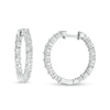 Thumbnail Image 0 of 1/4 CT. T.W. Diamond Illusion Inside-Out Hoop Earrings in Sterling Silver