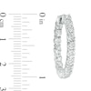 Thumbnail Image 2 of 1/4 CT. T.W. Diamond Illusion Inside-Out Hoop Earrings in Sterling Silver