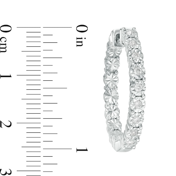 1/4 CT. T.W. Diamond Inside-Out Hoop Earrings in Sterling Silver 1/4 CT. T.W. Diamond Inside-Out Hoop Earrings in Sterling Silver
