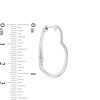 Thumbnail Image 3 of 1/5 CT. T.W. Diamond Heart Hoop Earrings in Sterling Silver