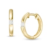 Thumbnail Image 0 of 1/10 CT. T.W. Diamond Solitaire Hoop Earrings in 10K Gold