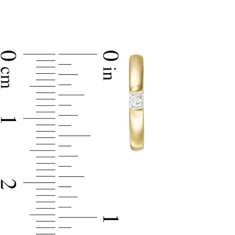 Main Image 3 of 1/10 CT. T.W. Diamond Solitaire Hoop Earrings in 10K Gold