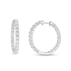 Thumbnail Image 1 of 1/2 CT. T.W. Diamond Inside-Out Hoop Earrings in Sterling Silver