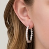 Thumbnail Image 2 of 1/2 CT. T.W. Diamond Inside-Out Hoop Earrings in Sterling Silver