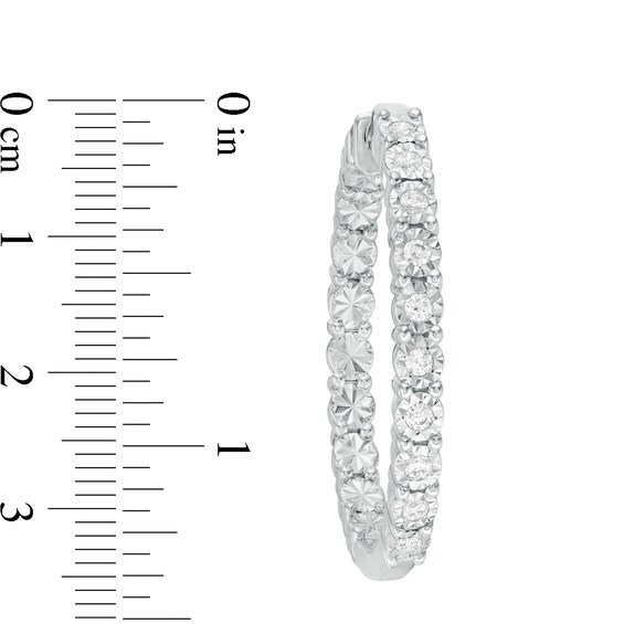 1/2 CT. T.w. Diamond Inside-Out Hoop Earrings in Sterling Silver