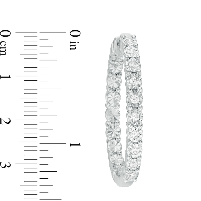 1/2 CT. T.W. Diamond Inside-Out Hoop Earrings in Sterling Silver