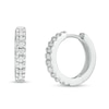 Thumbnail Image 1 of 3/8 CT. T.W. Diamond Hoop Earrings in 10K White Gold