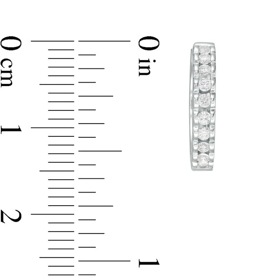 3/8 CT. T.w. Diamond Hoop Earrings in 10K White Gold