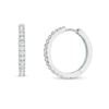 Thumbnail Image 1 of 5/8 CT. T.W. Diamond Hoop Earrings in 10K White Gold