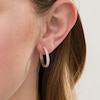 Thumbnail Image 2 of 5/8 CT. T.W. Diamond Hoop Earrings in 10K White Gold