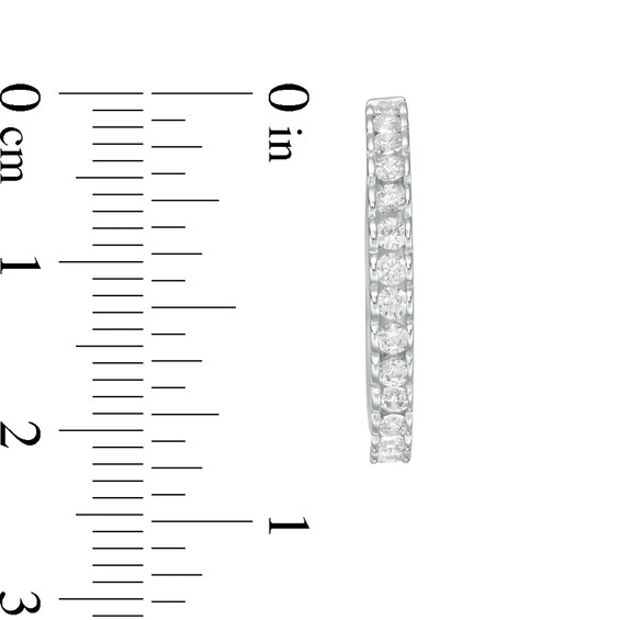 5/8 CT. T.W. Diamond Hoop Earrings in 10K White Gold 5/8 CT. T.W. Diamond Hoop Earrings in 10K White Gold