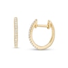 Thumbnail Image 1 of 1/10 CT. T.W. Diamond Line Huggie Hoop Earrings in 10K Gold