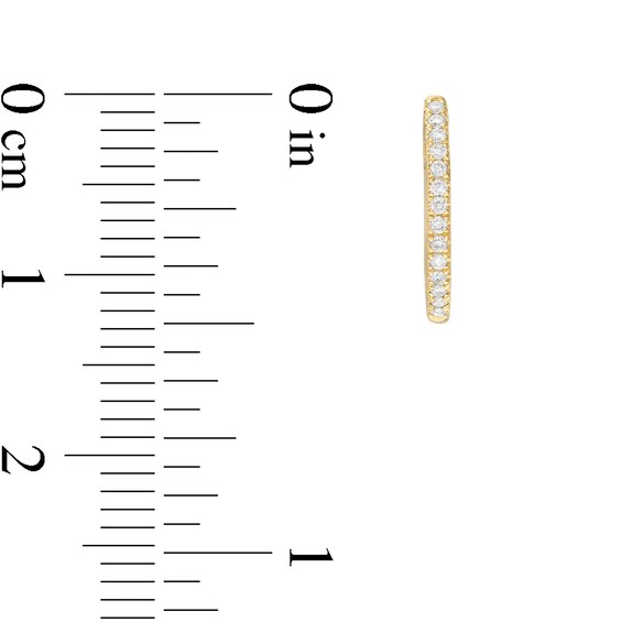 1/10 CT. T.w. Diamond Line Huggie Hoop Earrings in 10K Gold