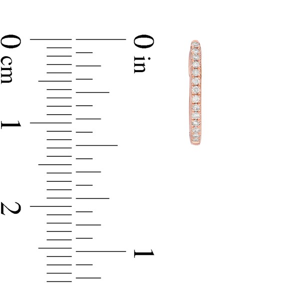 1/10 CT. T.w. Diamond Huggie Hoop Earrings in 10K Rose Gold