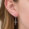 Thumbnail Image 2 of 1/5 CT. T.W. Diamond Cross Drop Earrings in Sterling Silver