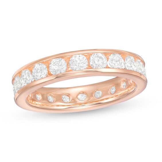 2 CT. T.w. Diamond Channel-Set Eternity Wedding Band in 14K Rose Gold