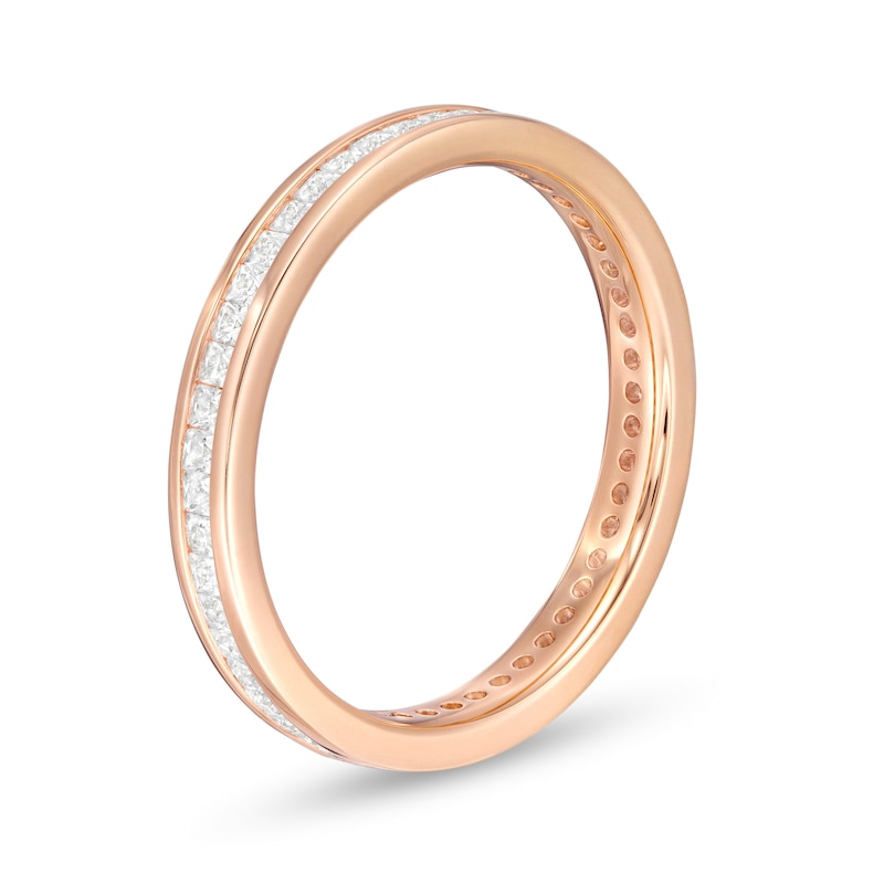 1/2 CT. T.W. Princess-Cut Diamond Channel-Set Eternity Wedding Band in 14K Rose Gold