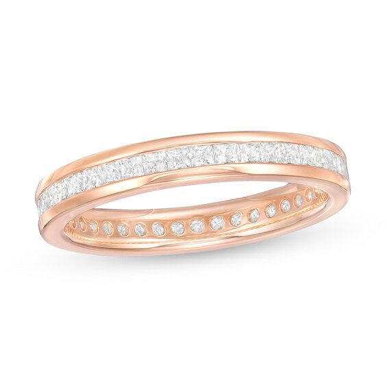 1 CT. T.W. Princess-Cut Diamond Channel-Set Eternity Wedding Band in 14K Rose Gold 1 CT. T.W. Princess-Cut Diamond Channel-Set Eternity Wedding Band in 14K Rose Gold