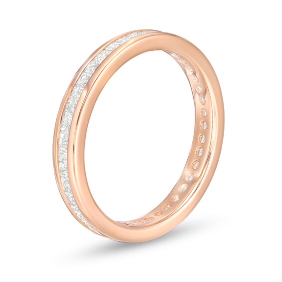 1 CT. T.W. Princess-Cut Diamond Channel-Set Eternity Wedding Band in 14K Rose Gold 1 CT. T.W. Princess-Cut Diamond Channel-Set Eternity Wedding Band in 14K Rose Gold