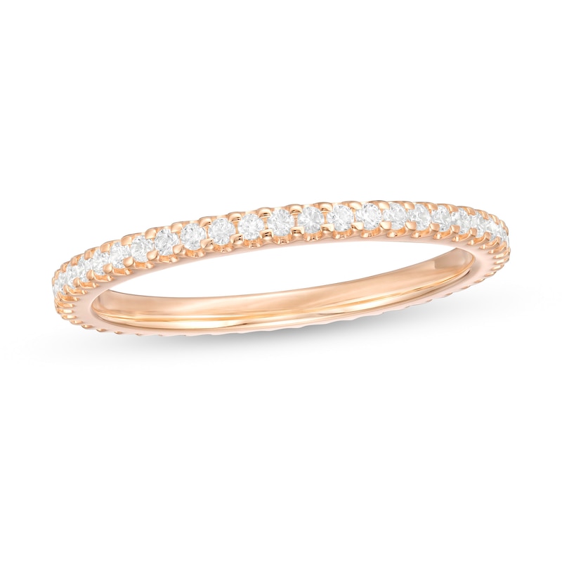 Main Image 1 of 1/3 CT. T.W. Diamond Eternity Wedding Band in 14K Rose Gold