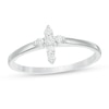 Thumbnail Image 1 of 1/8 CT. T.W. Diamond Cross Ring in 14K White Gold