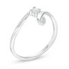 Thumbnail Image 3 of 1/20 CT. Diamond Solitaire Twist Ribbon Ring in 14K White Gold