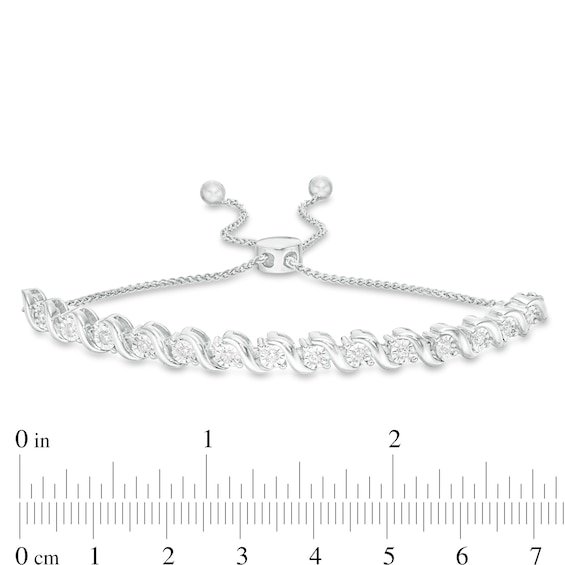 1/2 CT. T.w. Diamond "S" Bolo Bracelet in Sterling Silver - 9.5"