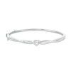 Thumbnail Image 0 of 1/10 CT. T.W. Diamond Heart Knot Bangle in Sterling Silver