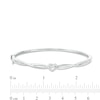 Thumbnail Image 2 of 1/10 CT. T.W. Diamond Heart Knot Bangle in Sterling Silver