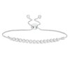 Thumbnail Image 1 of 1/2 CT. T.W. Diamond Line Bolo Bracelet in 10K White Gold - 9.5"