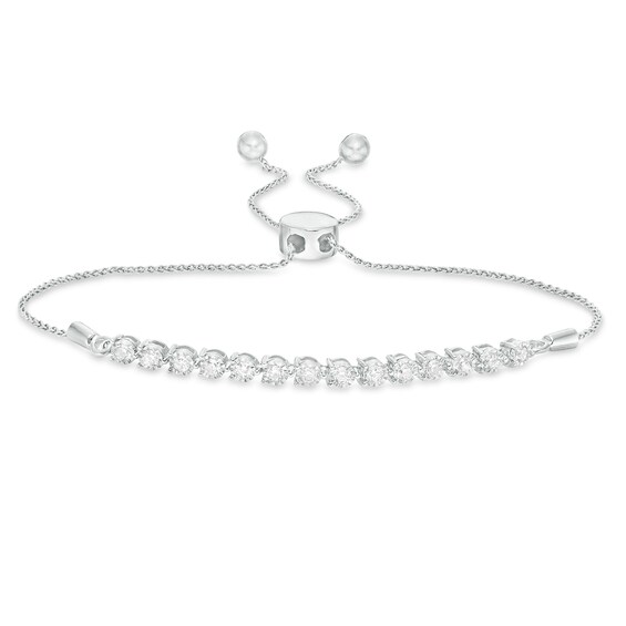 1/2 CT. T.w. Diamond Line Bolo Bracelet in 10K White Gold - 9.5"