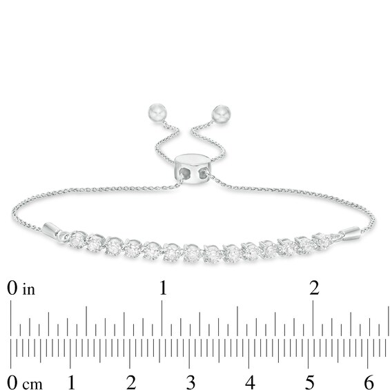 1/2 CT. T.w. Diamond Line Bolo Bracelet in 10K White Gold - 9.5"