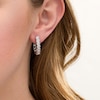 1 CT. T.W. Composite Diamond Hoop Earrings in 10K White Gold