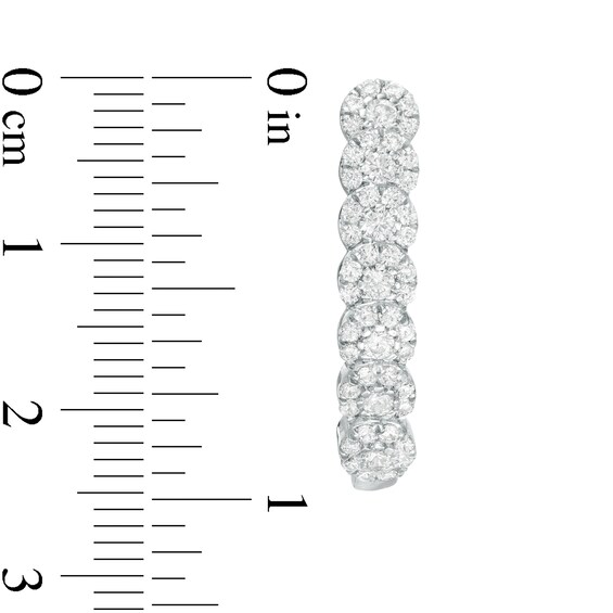 1 CT. T.w. Composite Diamond Hoop Earrings in 10K White Gold