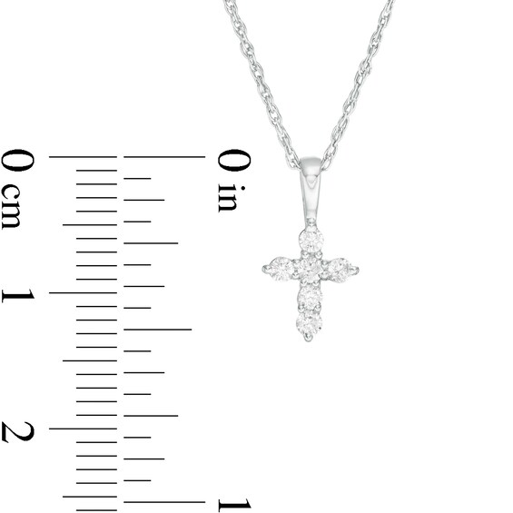 1/6 CT. T.w. Diamond Cross Pendant in 14K White Gold