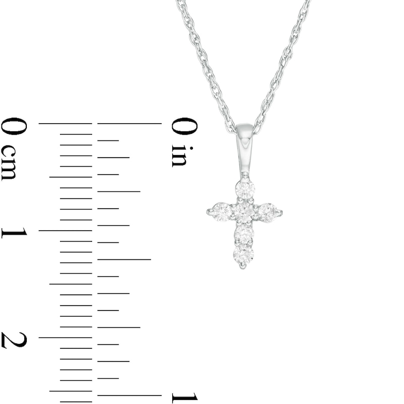1/6 CT. T.W. Diamond Cross Pendant in 14K White Gold