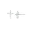 Thumbnail Image 1 of 1/5 CT. T.W. Diamond Cross Stud Earrings in 14K White Gold