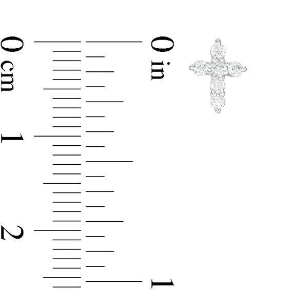1/5 CT. T.w. Diamond Cross Stud Earrings in 14K White Gold