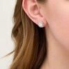 Thumbnail Image 2 of 1/2 CT. T.W. Diamond Double Frame Stud Earrings in 10K White Gold