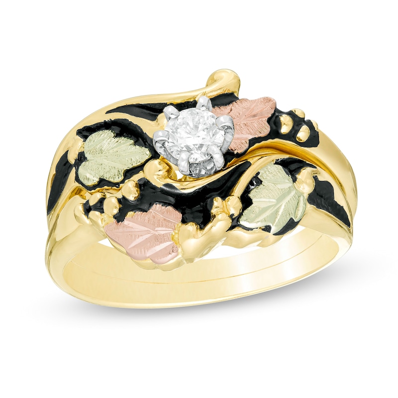 Black Hills Gold 1/6 CT. Diamond Solitaire Bridal Set